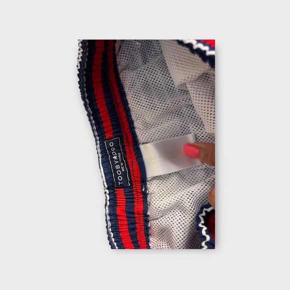 Toobydoo Red & Blue Stripe Swim Trunks - Picture 2 of 5